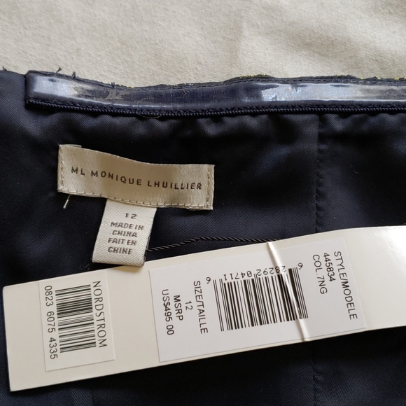 NewMonique Lhuillier One Shoulder Floral Jacquard - Picture 8 of 10